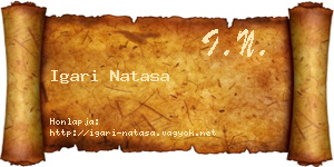 Igari Natasa névjegykártya